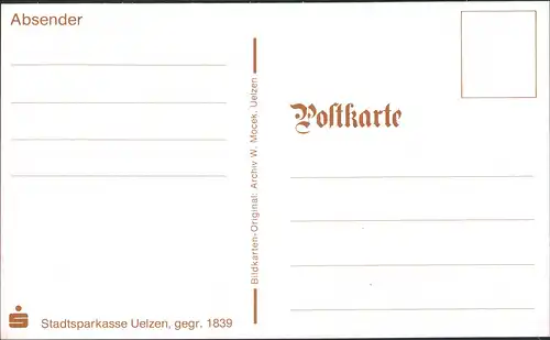 Sammelkarte Uelzen Totalansicht Reprokarte (Fernblick ca. anno 1910) 2000