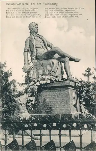 Ansichtskarte Saaleck-Bad Kösen Bismarck-Denkmal bei der Rudelsburg 1906