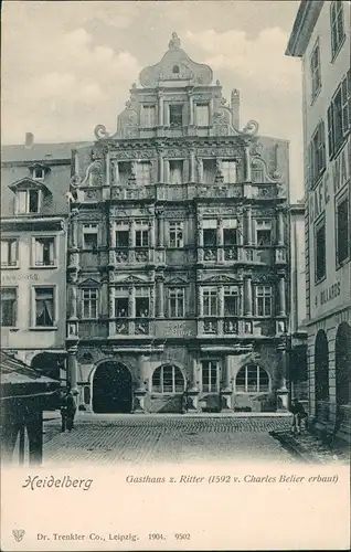 Heidelberg Gasthaus Zum Ritter (1592 v. Charles Belier erbaut) 1904