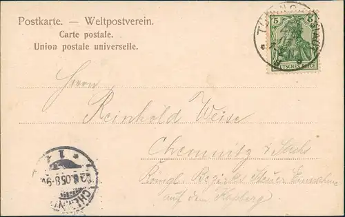 Litho AK Tübingen Gesamtansicht Wohnhäuser Wohnviertel 1905/1903