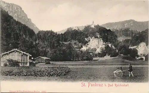 Bad Reichenhall St. Pankraz b. Bad Reichenhall Umland-Ansicht mit Gehöft 1900