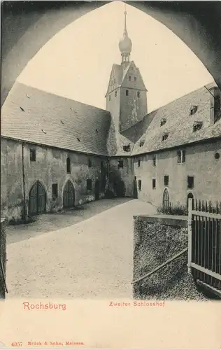 Ansichtskarte Rochsburg-Lunzenau Schloss Rochsburg - Zweiter Schlosshof 1908
