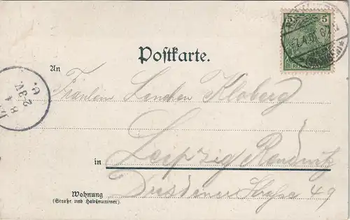Ansichtskarte Rochlitz Eingang Schloss 1901
