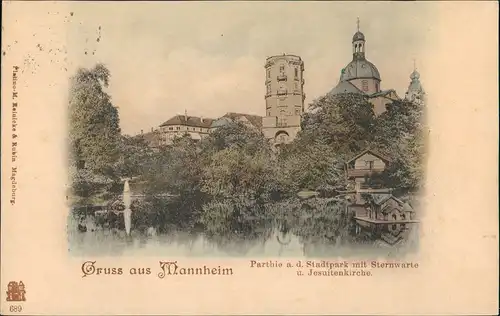 Mannheim Partie a.d. Sternwarte, Jesuitenkirche u. Stadtpark 1899