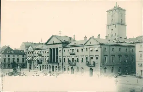 Ansichtskarte Karlsruhe Rathaus Rathausplatz (Town Hall Building) 1900