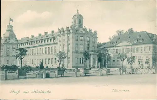 Karlsruhe Schloss-Kirche Schloß (Castle View), Schlosskirche Vorplatz 1900