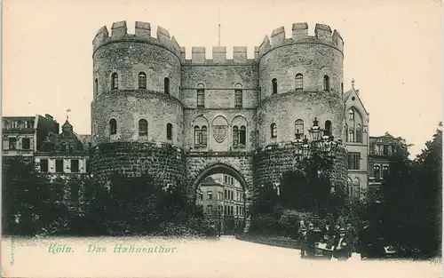Ansichtskarte Köln Hahnentor - belebt 1911