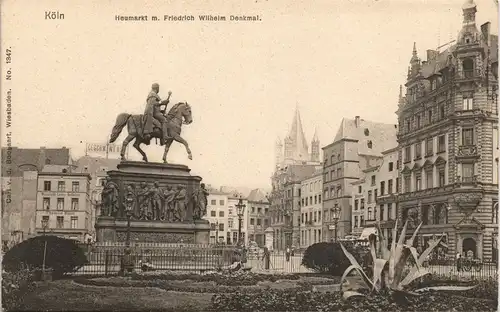 Ansichtskarte Köln Heumarkt - Hotel Denkmal 1911