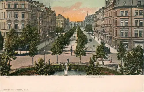 Köln Hohenstaufenring Strasse Häuser-Zeile aus der Vogelschau 1903