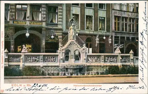 Litho AK Köln Hotel Reichshof, Gastronomie am Heinzelmännchenbrunnen 1904