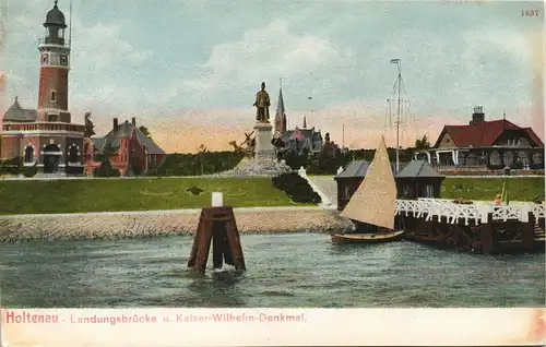 Holtenau-Kiel Holtenå Landungsbrücke - Kaiser Wilhelm Denkmal 1905