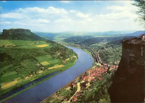 Porschdorf-Bad Schandau Blick vom Königstein auf das Elbtal  Lilienstein 1969