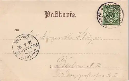 Stuttgart Altes Schloss Schloßplatz 1898 Stempel STUTTGART BAHNHOF nach Berlin