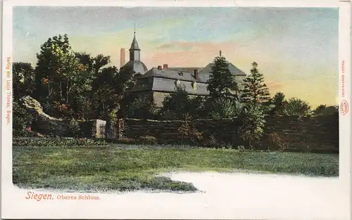 Litho AK Siegen Oberes Schloss Gesamtansicht, Castle Postcard 1900