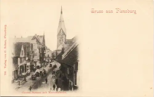 Ansichtskarte Flensburg Große Straße 1904