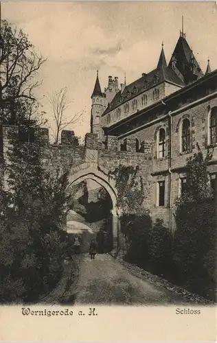 Wernigerode Schloss (Castle) Feudalmuseum Zufahrt, Harz-Schloß 1900