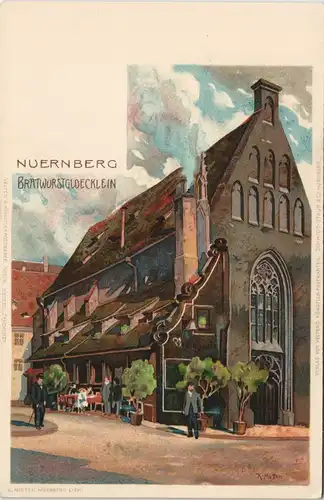 Nürnberg Bratwurstglöcklein - Künstlerkarte K. Mutter signiert 1907