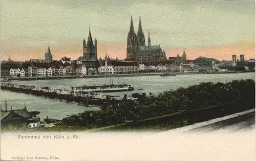 Ansichtskarte Köln Stadt, Behelfsbrücke 1908