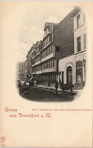 Frankfurt am Main Strassen Ansicht mit Goethehaus Stadtteilansicht 1900