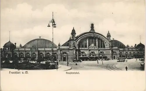 Frankfurt am Main Bahnhofsplatz Straßen Partie am Bahnhof (Railway Station) 1900