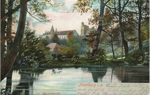 Ansichtskarte Ilsenburg (Harz) Teich - Schloss 1906