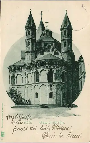 Ansichtskarte Köln Apostelkirche 1904