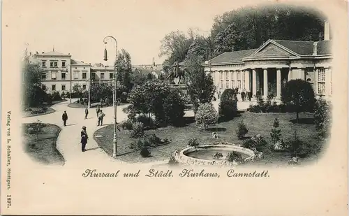Ansichtskarte Cannstatt-Stuttgart Städtisches Kurhaus 1897