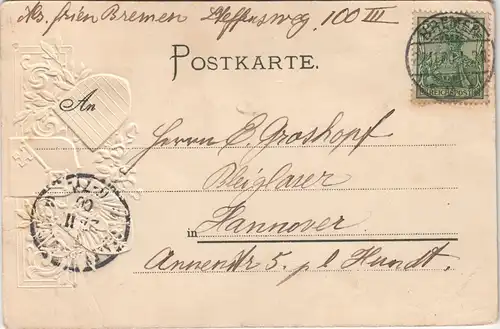Ansichtskarte Bremen Roland - Präge-Heraldik AK 1900 Prägekarte