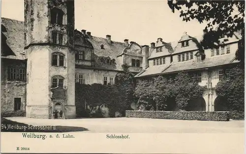 Ansichtskarte Weilburg (Lahn) Schloßhof 1911