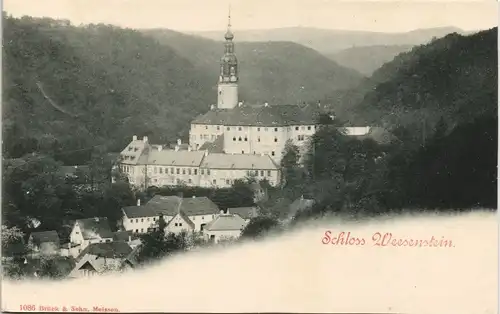 Weesenstein (Müglitz) Schloss   1900   gelaufen SELLIN RÜGEN Ankunftsstempel)