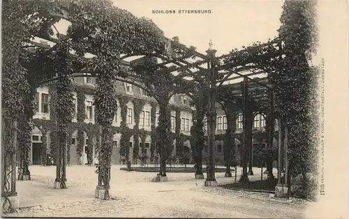Ansichtskarte Ettersburg Schloss - Hof, Ranken 1908