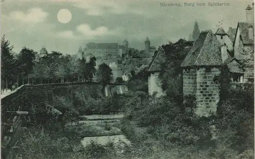 Ansichtskarte Nürnberg Burg vom Spittlertor 1907