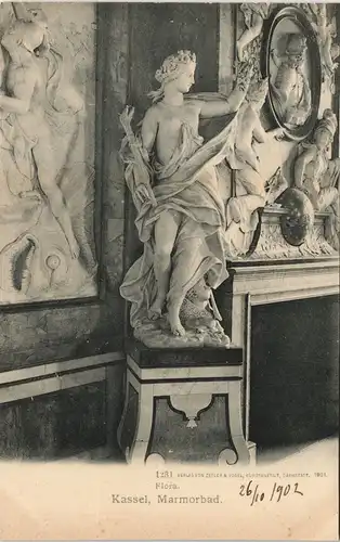 Ansichtskarte Kassel Cassel Marmorbad - Statue 1902