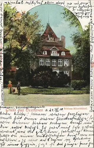 Ansichtskarte Cuxhaven Schloß Ritzebüttel - Familie 1900