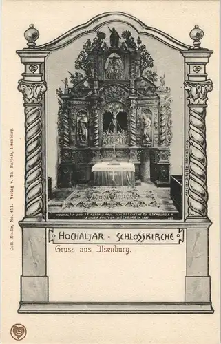 Ansichtskarte Ilsenburg (Harz) Schlosskirche - Altar 1908