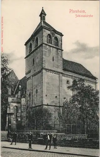 Ansichtskarte Pforzheim Schloßkirche - Jungen 1908