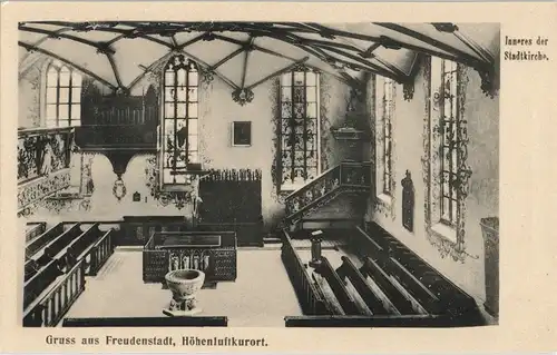 Ansichtskarte Freudenstadt Inneres der Stadtkirche 1928