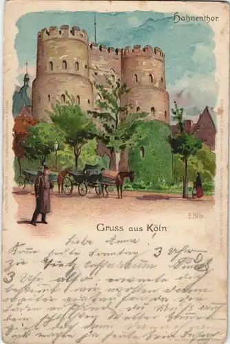 Ansichtskarte Köln Hahnentor - Künstlerkarte 1914