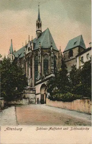 Ansichtskarte Altenburg Schloß Auffahrt 1904