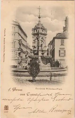Ansichtskarte Kassel Cassel Friedrich-Wilhelmplatz 1898