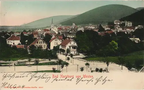 Bad Harzburg Panorama-Ansicht Blick auf Strasse zum Zentrum 1904/1903