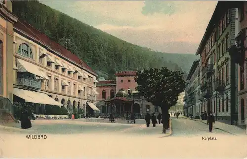 Ansichtskarte Bad Wildbad Kurplatz - Straße 1908