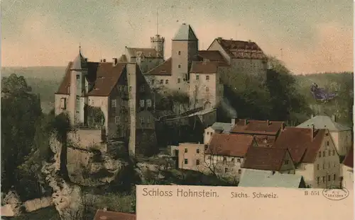 Hohnstein (Sächs. Schweiz) Sächsische Schweiz Schloss (Castle) Totalansicht 1900