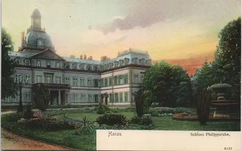 Ansichtskarte Hanau Schloß Philippsruhe (Castle) Park-Anlage 1904