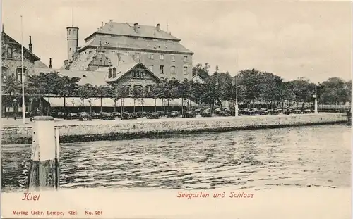 Ansichtskarte Kiel Partie am Schloß (Castle) und Seegarten 1900