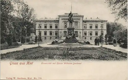 Ansichtskarte Kiel Kaiser Wilhelm Denkmal an der Universität 1900