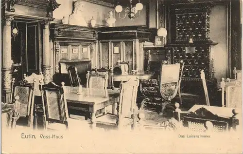 Eutin Hotel Voss-Haus Bes. Willy Janus, Luisenzimmer Innenansicht 1906