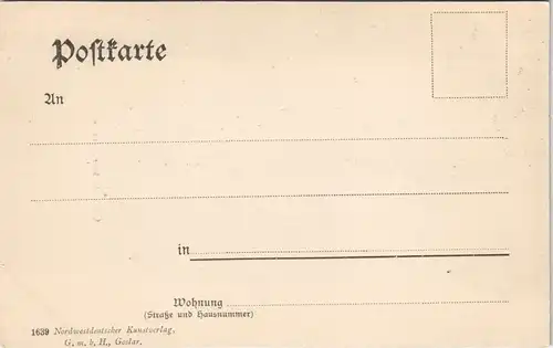 Ansichtskarte Goslar Marktstraße mit Personen vor Geschäft Carl H. 1900