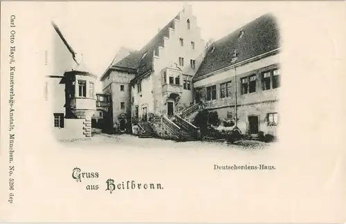 Ansichtskarte Heilbronn Deutschordens-Haus Strassen Partie 1900