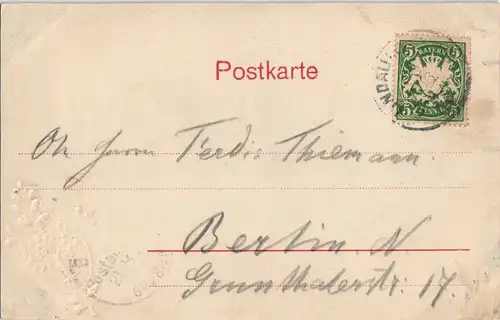 Ansichtskarte Lindau (Bodensee) Hafen - Gold-Heraldik 1903 Goldrand